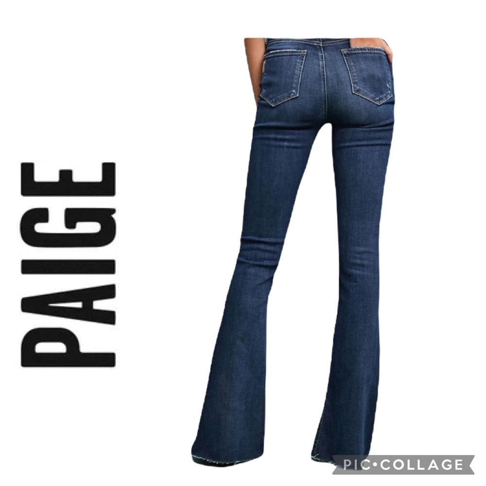 PAIGE jeans size 24 Lou Lou style with nice length 32” inseam, flare raw edge